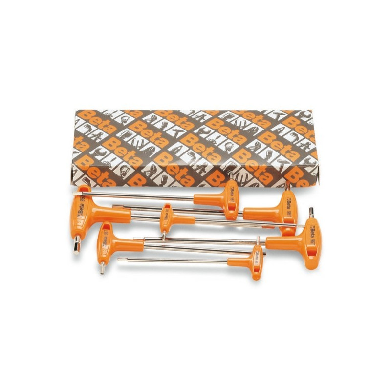 CHIAVE 2-6 MM ESAGONALE MASCHIO PIEGATE CON IMPUGNATURA SERIE 6 PEZZI 96T/S6