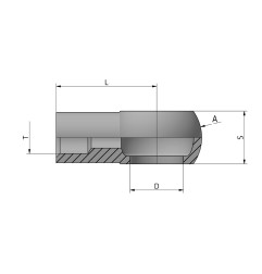 OCCHIO 3/4" GAS CILINDRICO - A SALDARE CON TASCA 20 MM