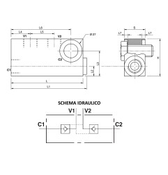 VALVOLA DI BLOCCO PILOTATA D.E. 1/4" LT. 20 COMPATTA