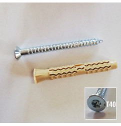 TASSELLO NYLON D.10X80 MM. CON VITE T40 7X85 MM. MUNGO EQL-ST M1020108