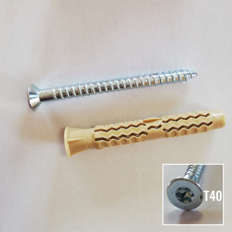 TASSELLO NYLON D.10X80 MM. CON VITE T40 7X85 MM. MUNGO EQL-ST M1020108