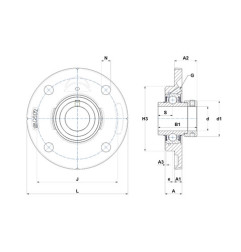 SUPPORTO FORO 50 FLANGIA TONDA EXFCE210 SNR