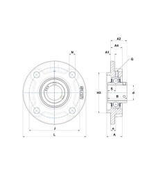 SUPPORTO FORO 30 FLANGIA TONDA UCFC206 SNR