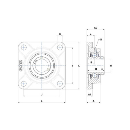SUPPORTO FORO 25 FLANGIA QUADRA UCF205 NTN