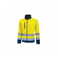 GIACCA IN PILE ALTA VISIBILITA' TG.L CON ZIP YELLOW FLUO U-POWER HOT