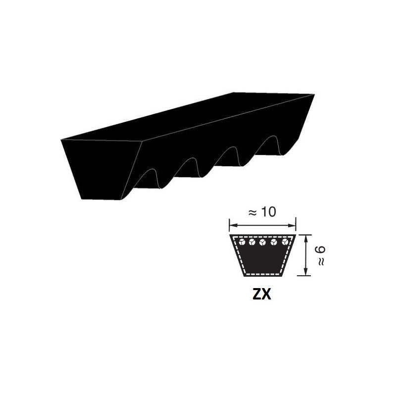 CINGHIA 10X1202 ZX46 1/2 TRAPEZOIDALE DENTELLATA OPTIBELT